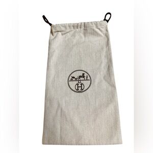 Hermes Herringbone Drawstring Dust Cover  Shoes Dust Bag H 14" X W 8”